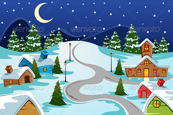 Winter Village - Decorative Vectors