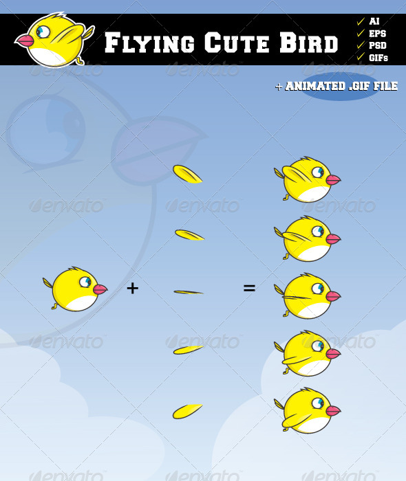 Flying Bird - Sprites Game Assets