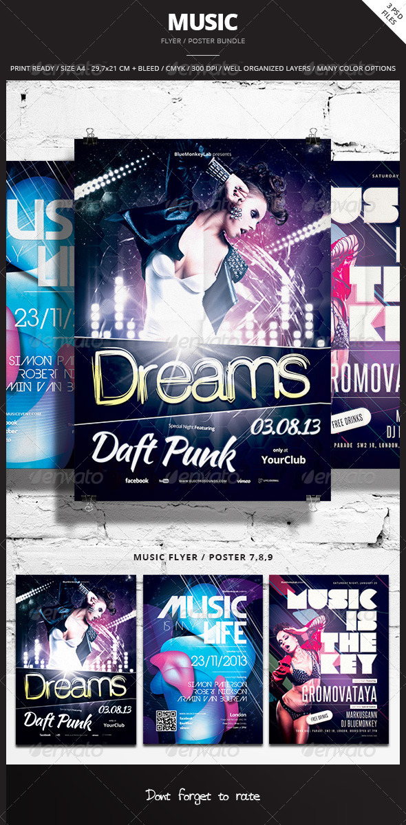 Music Flyer / Poster Bundle 3 - Events Flyers