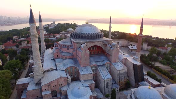 Hagia Sophia Mosque Museum Istanbul Turkey Aerial Ayasofya