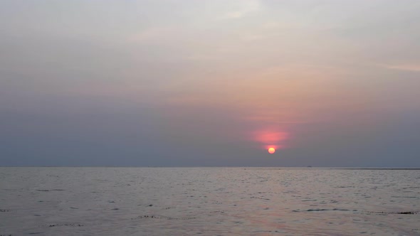 Orange Sunset on Sea Water Surface