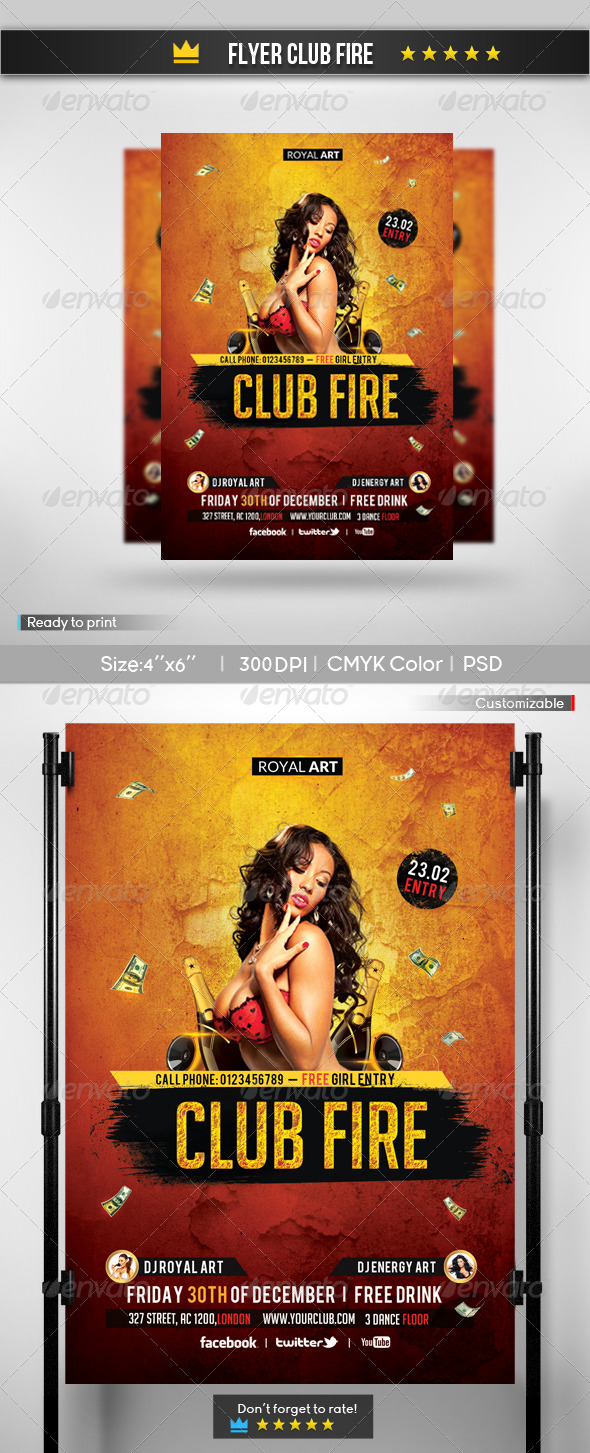 Flyer Fire Club - Clubs & Parties Events
