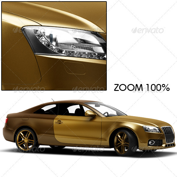 Gold Car - 3D Renders Graphics
