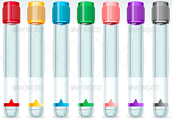 Cap Tube Set in Seven Colours - Health/Medicine Conceptual