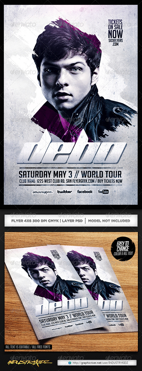 Electro House Dj Flyer PSD - Events Flyers