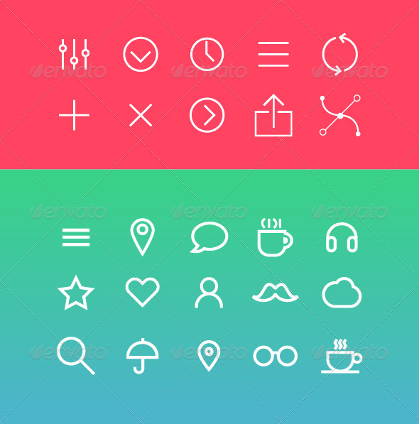 Modern Vector Icons Set in Flat Style - Icons