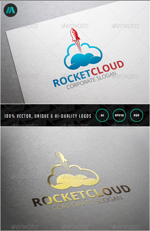 Rocket Cloud Logo Template - Objects Logo Templates