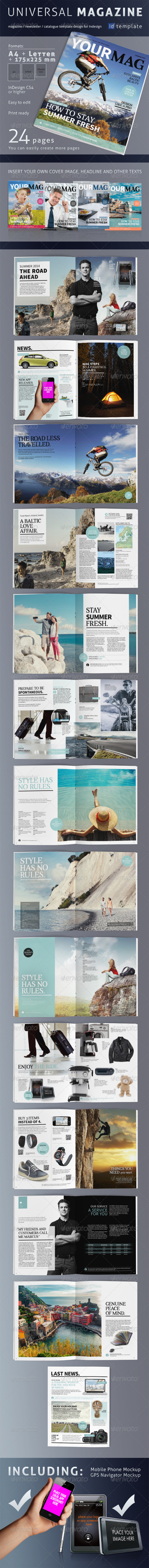 24 Page Universal Magazine A4+Letter - Magazines Print Templates
