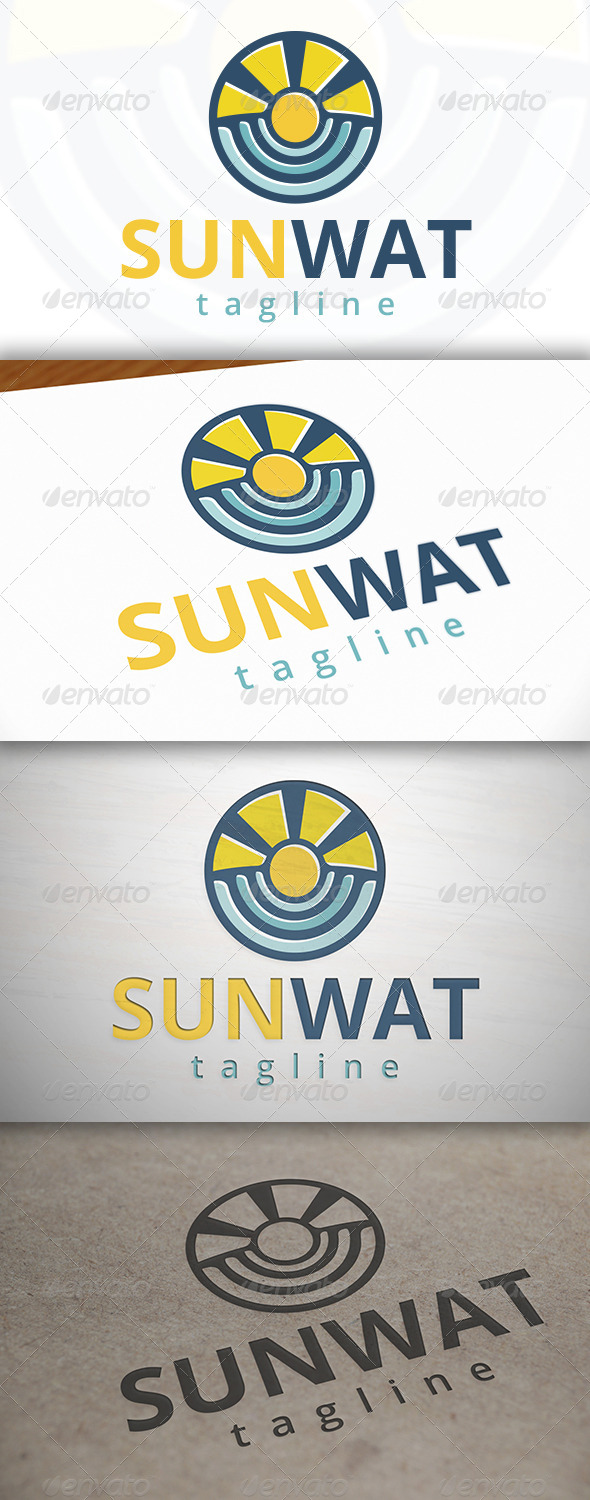 Sun Water Logo - Nature Logo Templates