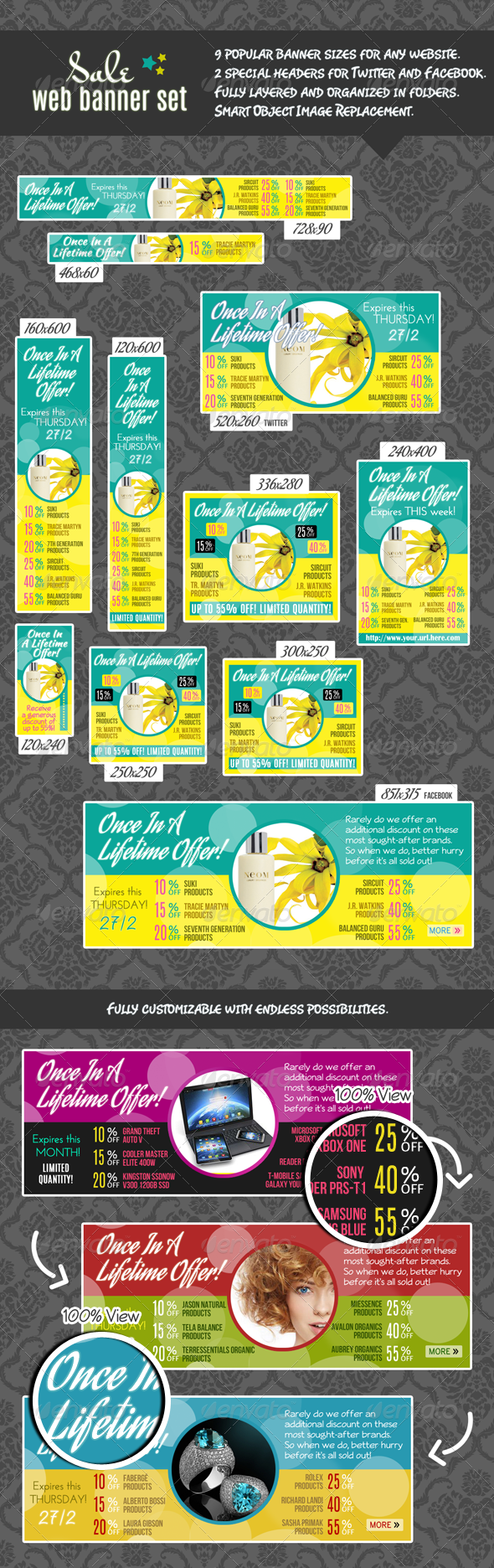Sale Web Banner Set - Banners & Ads Web Elements