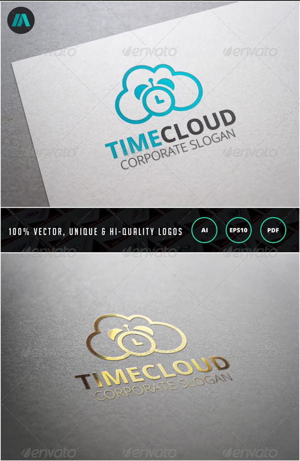 Time Cloud Logo Template - Nature Logo Templates