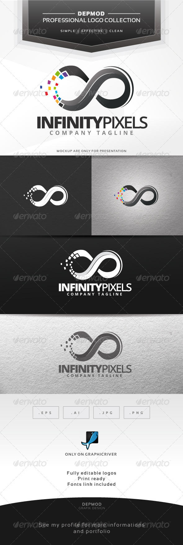 Infinity Pixels Logo - Symbols Logo Templates