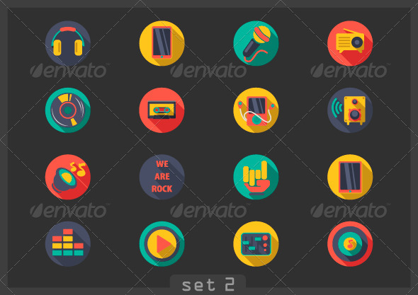 Flat Music Icons - Technology Conceptual