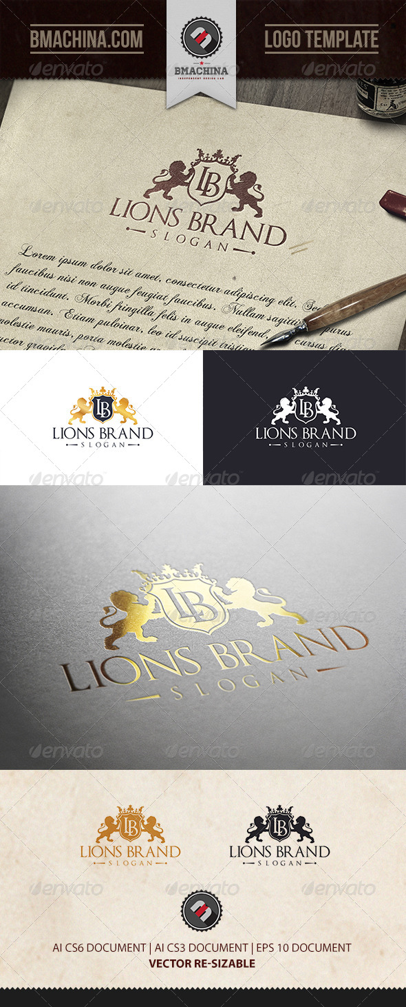 Lions Brand Logo Template - Crests Logo Templates