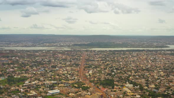Africa Mali City And River Aerial View 6