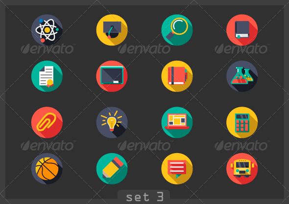Flat Icons School - Web Icons