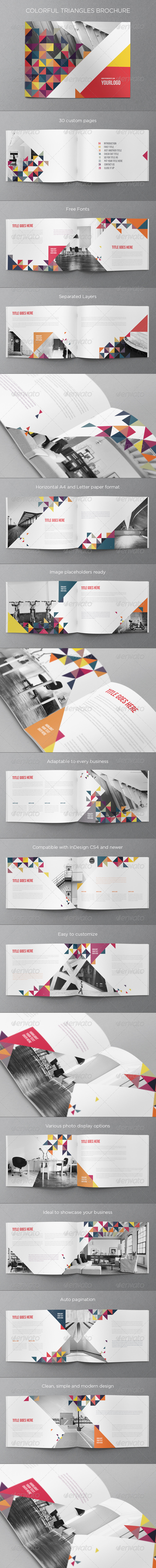 Colorful Triangles Brochure - Brochures Print Templates
