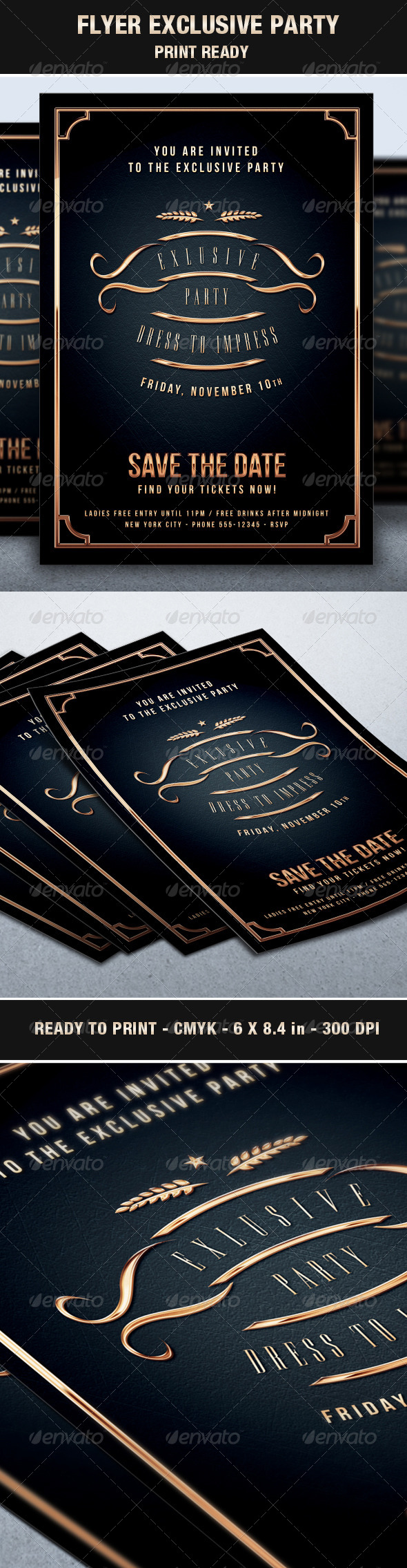 Flyer Exclusive & Elegant Party Vip Style - Events Flyers