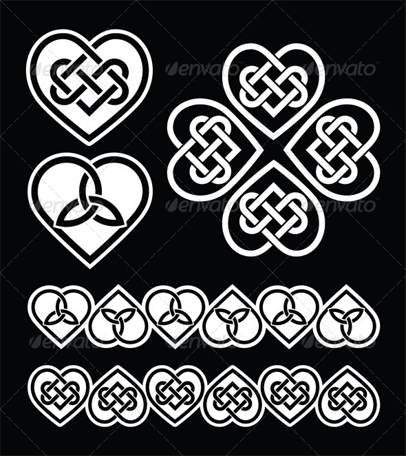 Celtic Heart Vector Pattern - Patterns Decorative