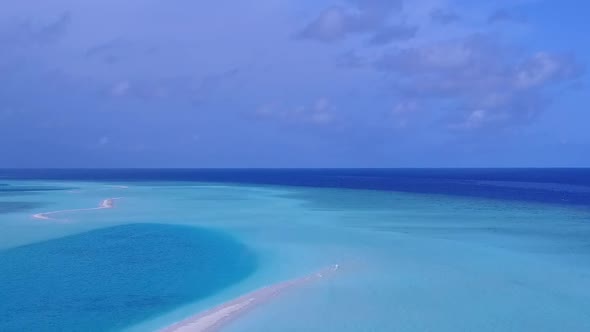 Drone texture of seashore beach voyage by blue lagoon and sand background alt