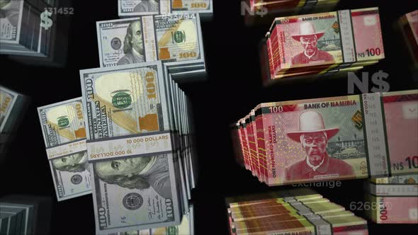 US Dollar and Namibia Dollar money exchange loop alt