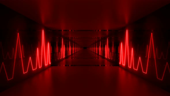 Red Neon Waves Tunnel
