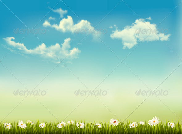 Retro Nature Background - Flowers & Plants Nature