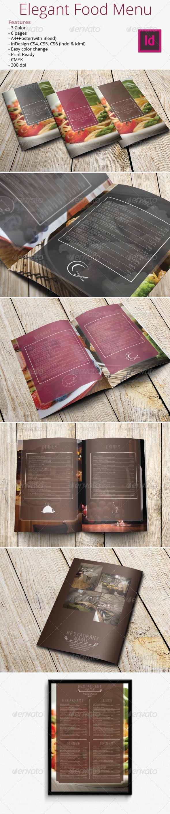 Elegant Food Menu - Food Menus Print Templates
