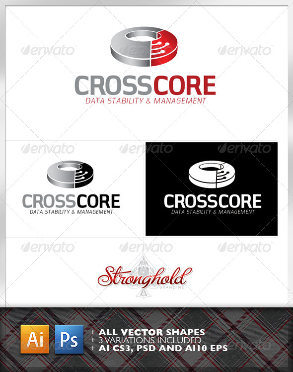 Cross Core Data Technology Logo Template - Logo Templates