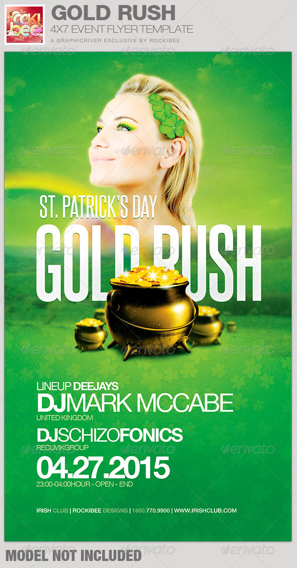 Saint Patrick's Day Gold Rush Event Flyer Template - Events Flyers