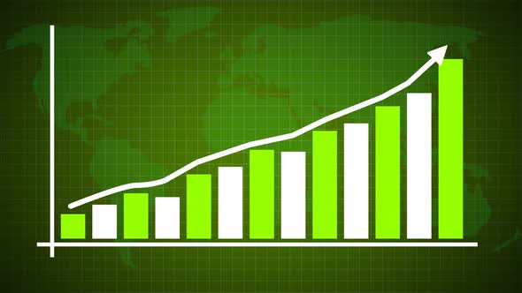 business graph chart & business growth animation