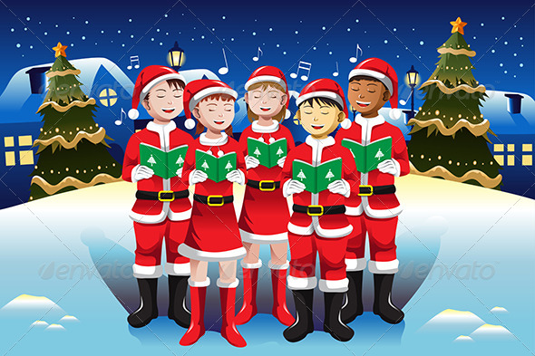 Children Singing in Christmas Choir - Christmas Seasons/Holidays