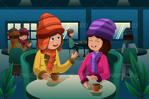 People Drinking Coffee - People Characters