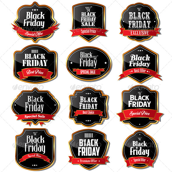 Black Friday Sale Labels - Commercial / Shopping Conceptual