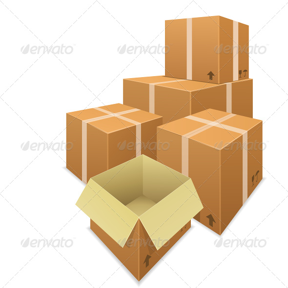 Stacks of Cardboard Boxes - Commercial / Shopping Conceptual
