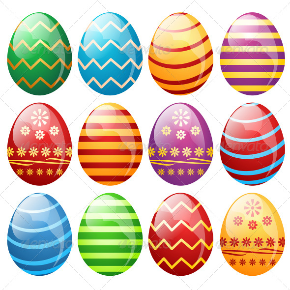 Set of Easter Eggs - Seasons/Holidays Conceptual