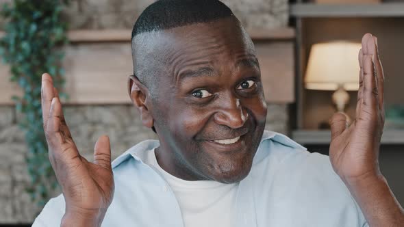 Male Portrait Happy Face Comic Mature African American Man Emotional Handsome Adult Playful alt