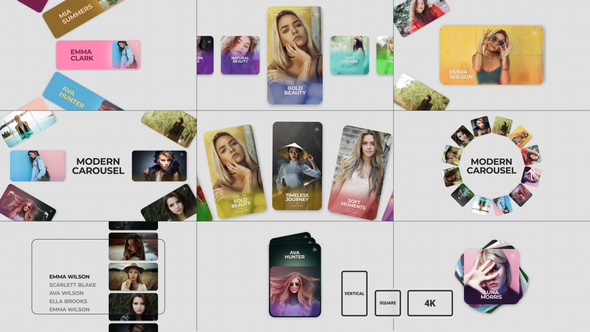 Modern Card Carousel, After Effects Project Files | VideoHive