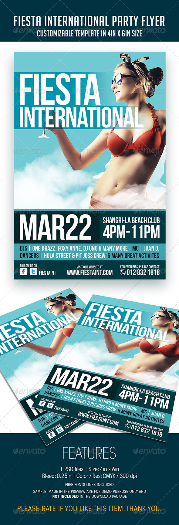 Fiesta International Party Flyer - Clubs & Parties Events