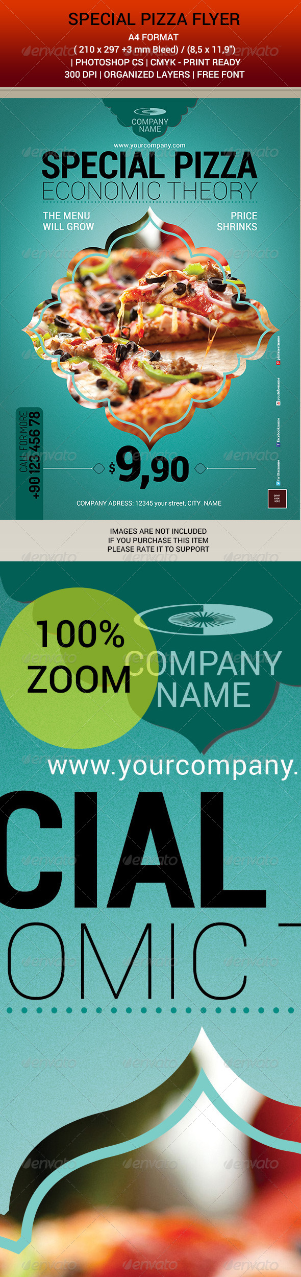 Special Pizza Flyer - Restaurant Flyers