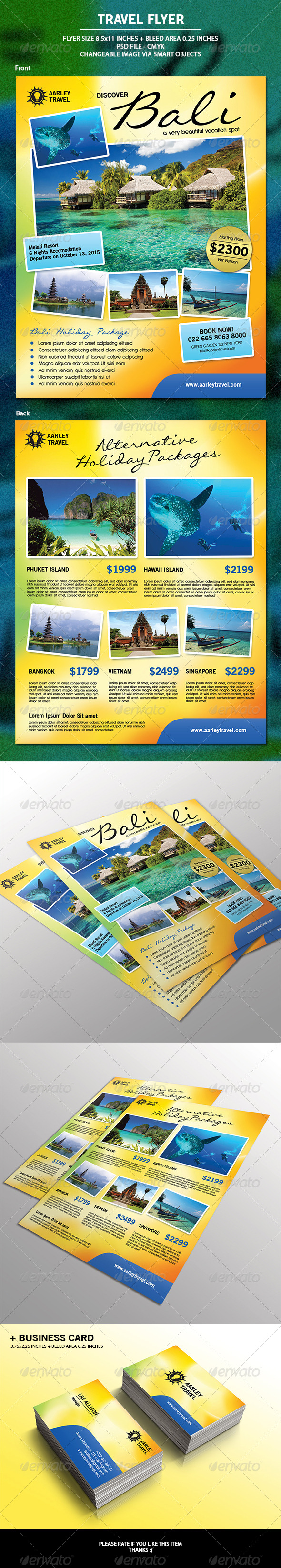 Travel Flyer + Business Card - Holidays Events