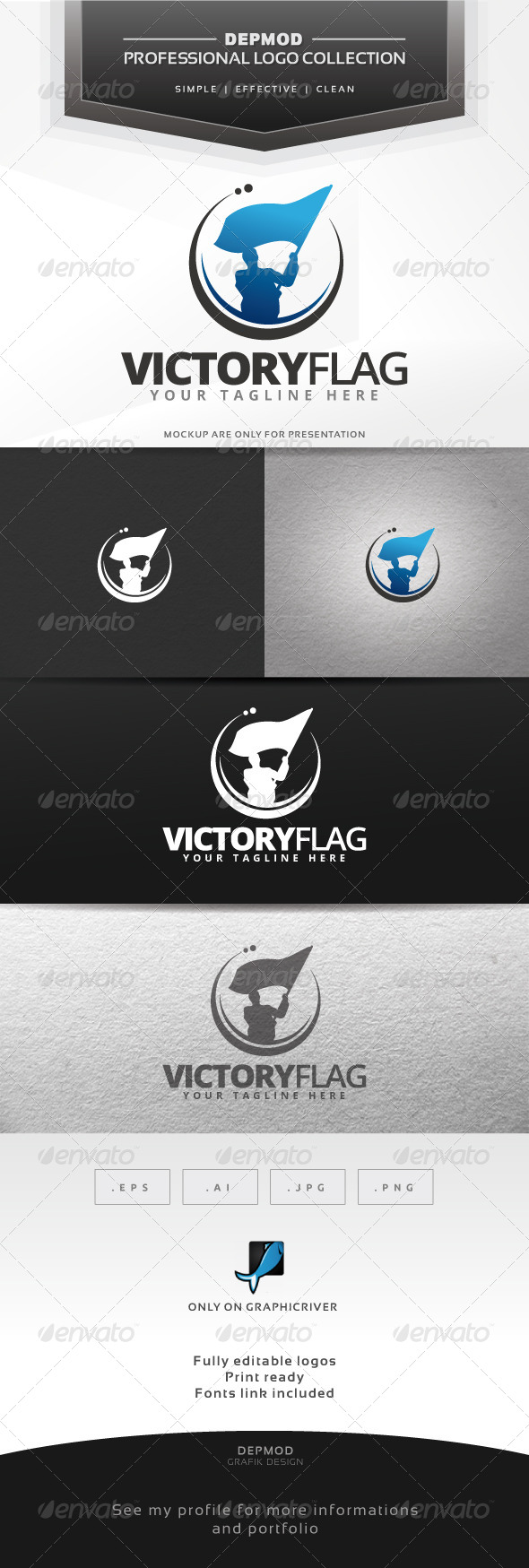 Victory Flag Logo - Humans Logo Templates