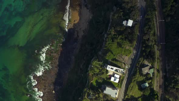 Aerial View of Rugged Coastline Along the Illawarra on the East Coast of Australia