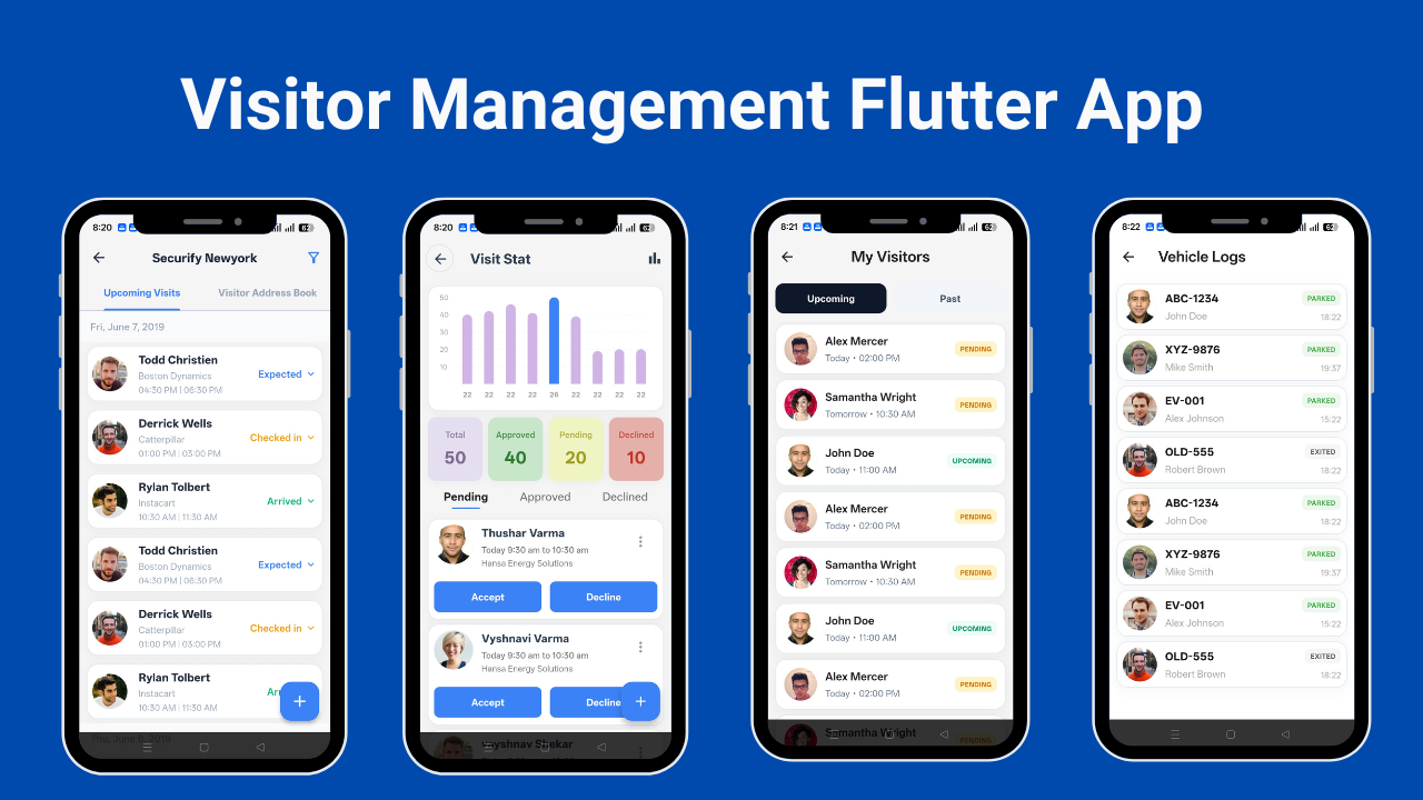 Visitors App Ui Entrix | Visitor Management Flutter App UI Kit by CodentraTech | CodeCanyon
