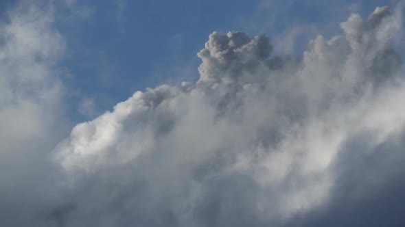 Volcanic Gases and Ashes Clouds During Explosive Effusive Eruption Volcano