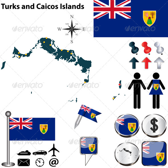 Map of Turks and Caicos Islands - Travel Conceptual