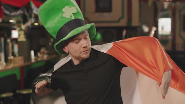 Man Dancing With Irish Flag alt