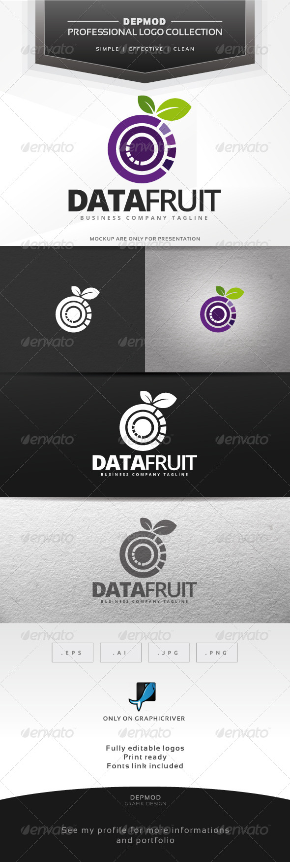 Data Fruit Logo - Symbols Logo Templates