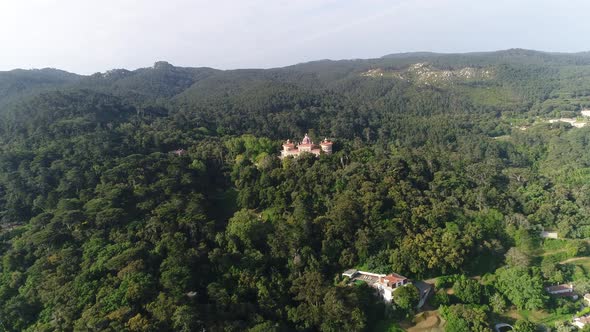 Scenic aerial view of Sintra Natural Park, Portugal. alt