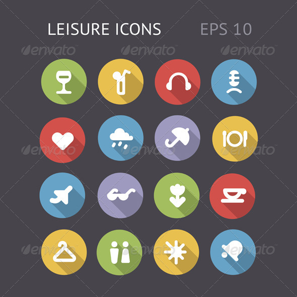 Flat Icons For Leisure - Web Icons